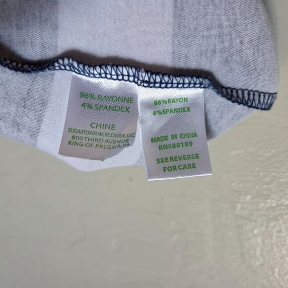 Lilly Pulitzer Lula Dress Striped Ruffle Bell Sleeve Navy XL Stretch Jersey Knit - Picture 8 of 9